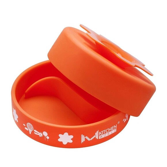 Baby Bowl & Divided Plate with Stay Put Extra Suction - Orange - Picture 2 of 9